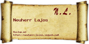 Neuherr Lajos névjegykártya